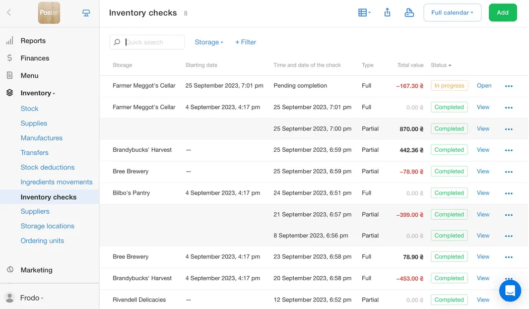 Complete inventory control